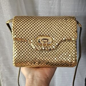 Gold Sequin Vintage Crossbody Bag